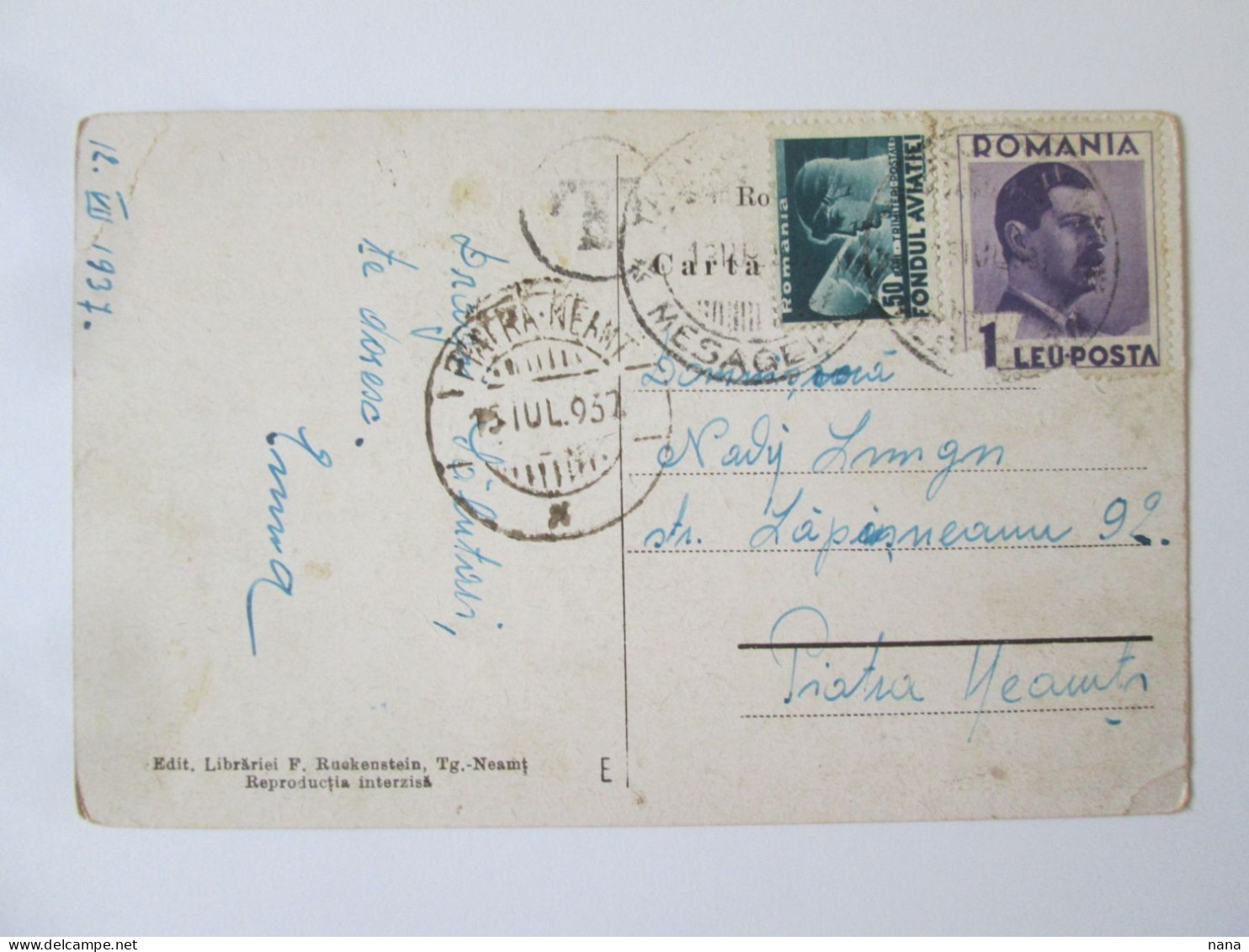 Romania-Băile Oglinzi(Neamț):Multivue C.p.voyage 1937 Cachet Poste Rare/Multiview Postcard Mailed 1937 Rare Postmark - Roumanie