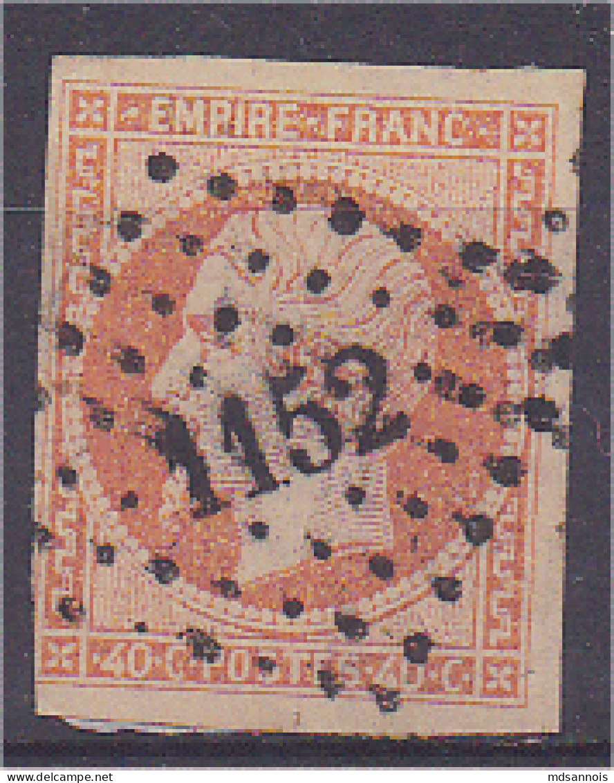 PC 1152 DUNKERQUE Nord Napoléon 40c Orange N° 106 (timbre En L'état Vendu Pour Son Oblitération) - Andere & Zonder Classificatie