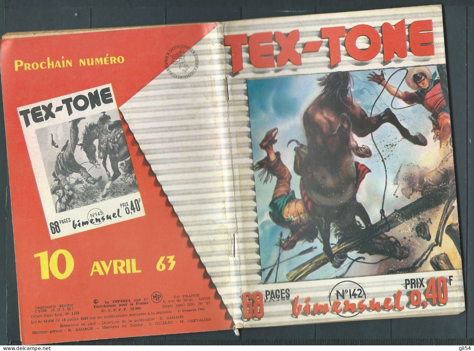 Tex-Tone N° 142 - Bimensuel  " Les Orgues Du Diable   " - D.L.  1èr Trimestre 1963  - Tex0305 - Petit Format