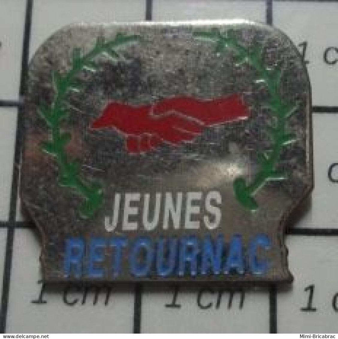 3417 Pin's Pins / Beau Et Rare / VILLES / JEUNES RETOURNAC POIGNEE DE MAINS ROUGES - Animals