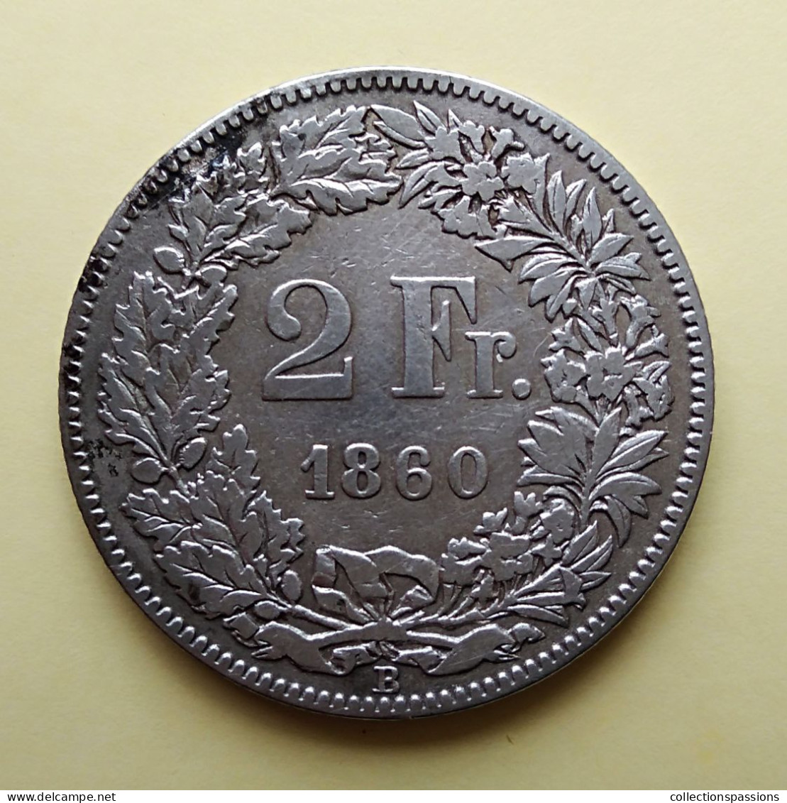 - SUISSE - 2 Francs - 1860 - Argent - - 2 Francs