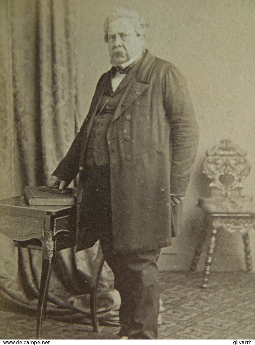 Photo Cdv Bisson, Paris - Vieil Homme, Pierre Martelet (1805-76) Maire De Champigny Sur Marne, Ca 1865 L679 - Oud (voor 1900)