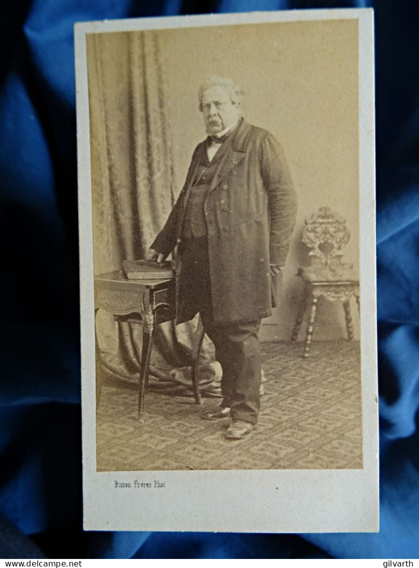 Photo Cdv Bisson, Paris - Vieil Homme, Pierre Martelet (1805-76) Maire De Champigny Sur Marne, Ca 1865 L679 - Old (before 1900)