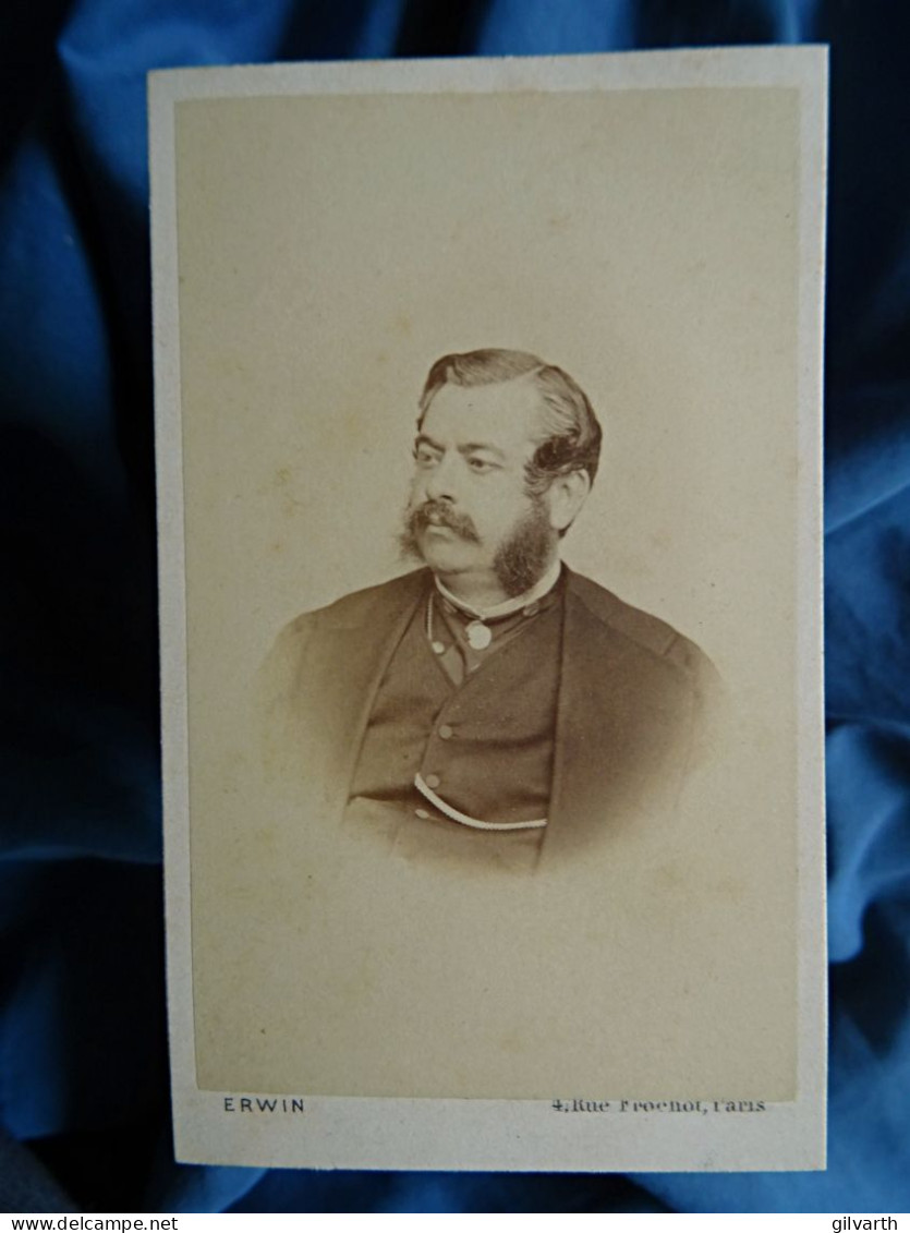 Photo Cdv Erwin, Paris - Joseph Martelet Ingénieur En Chef Des Mines, Portrait Nuage, Second Empire Ca 1865 L679 - Oud (voor 1900)