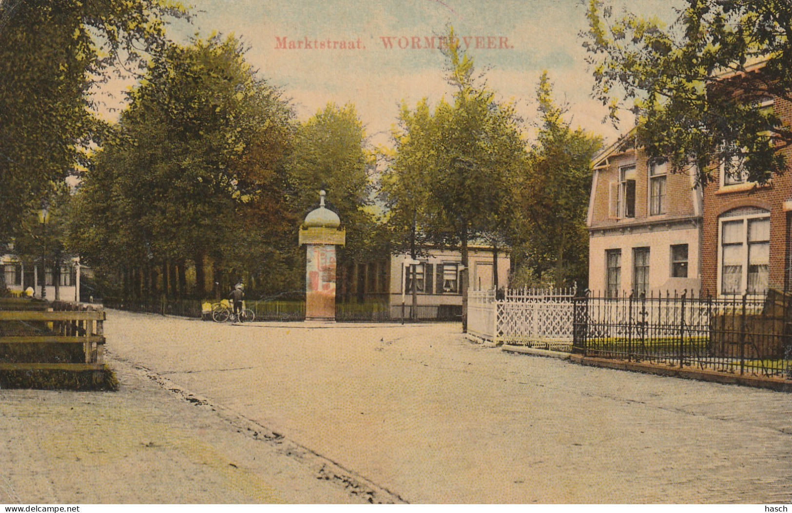 4933 26 Wormerveer, Marktstraat. 1914. (Kleine Vouwen In De Hoeken)  - Wormerveer