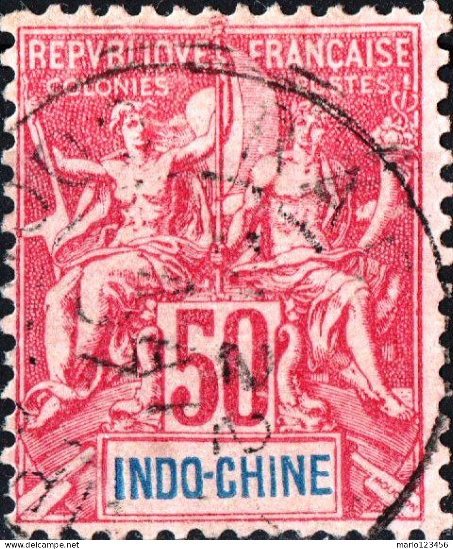 INDOCINA FRANCESE, INDOCHINA, TIPO “GROUPE”, 1892, USATI Yt:FR-IC 13, Scott:FR-IC 17 - Gebraucht