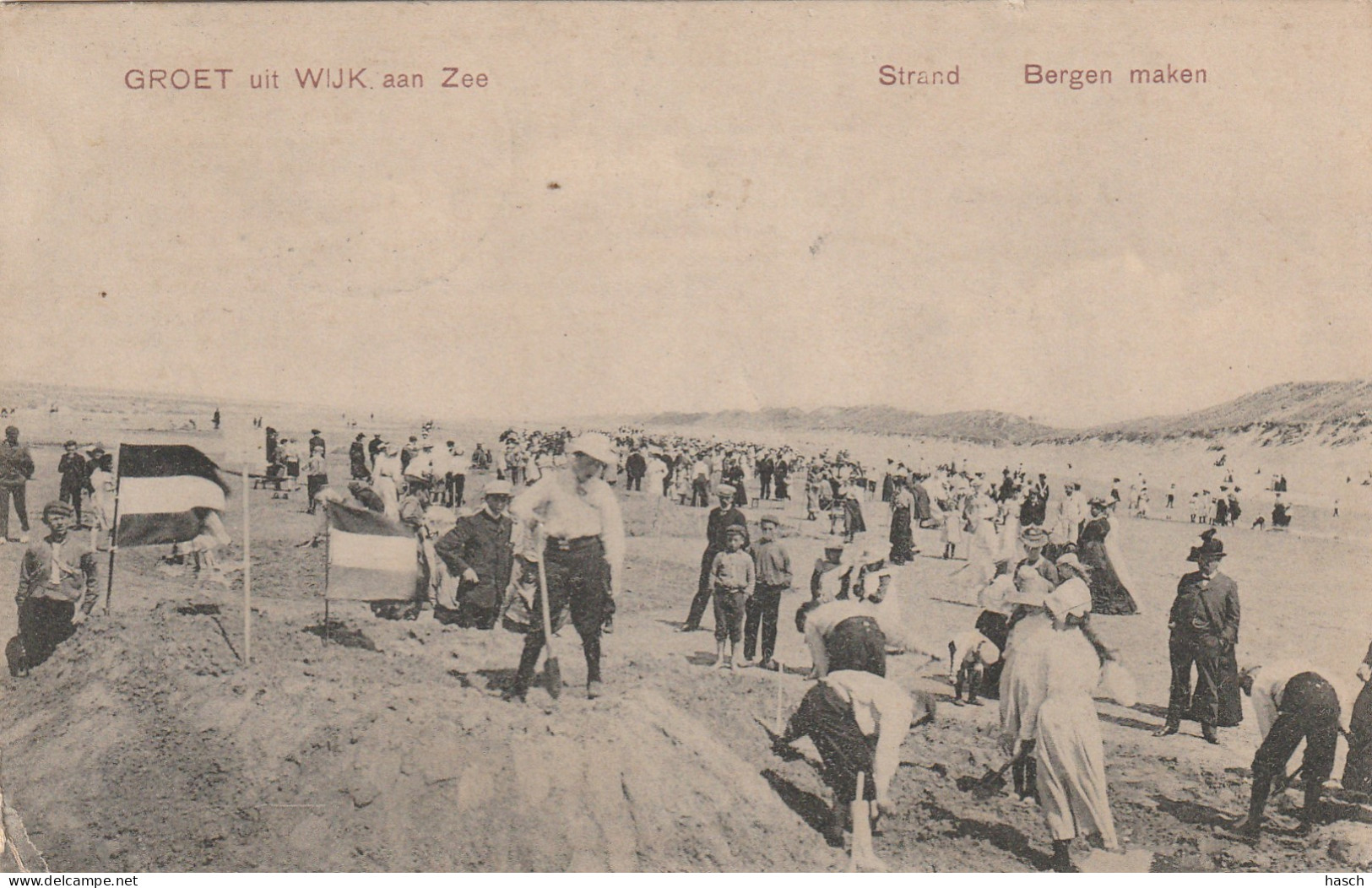 4933 34 Wijk Aan Zee, Strand Bergen Maken. 1908. (Linksonder Kleine Vouwen)  - Wijk Aan Zee