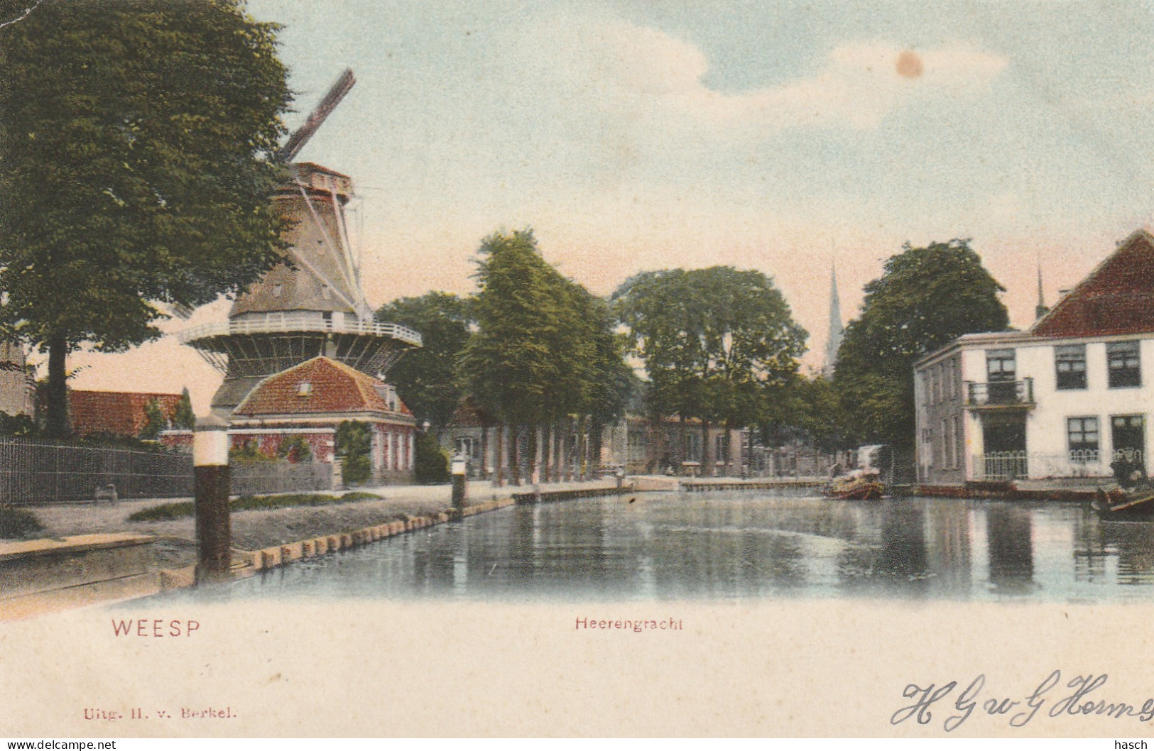 4933 41 Weesp, Heerengracht. 1905 ?. (Linksboven Een Kleine Vouw)  - Weesp