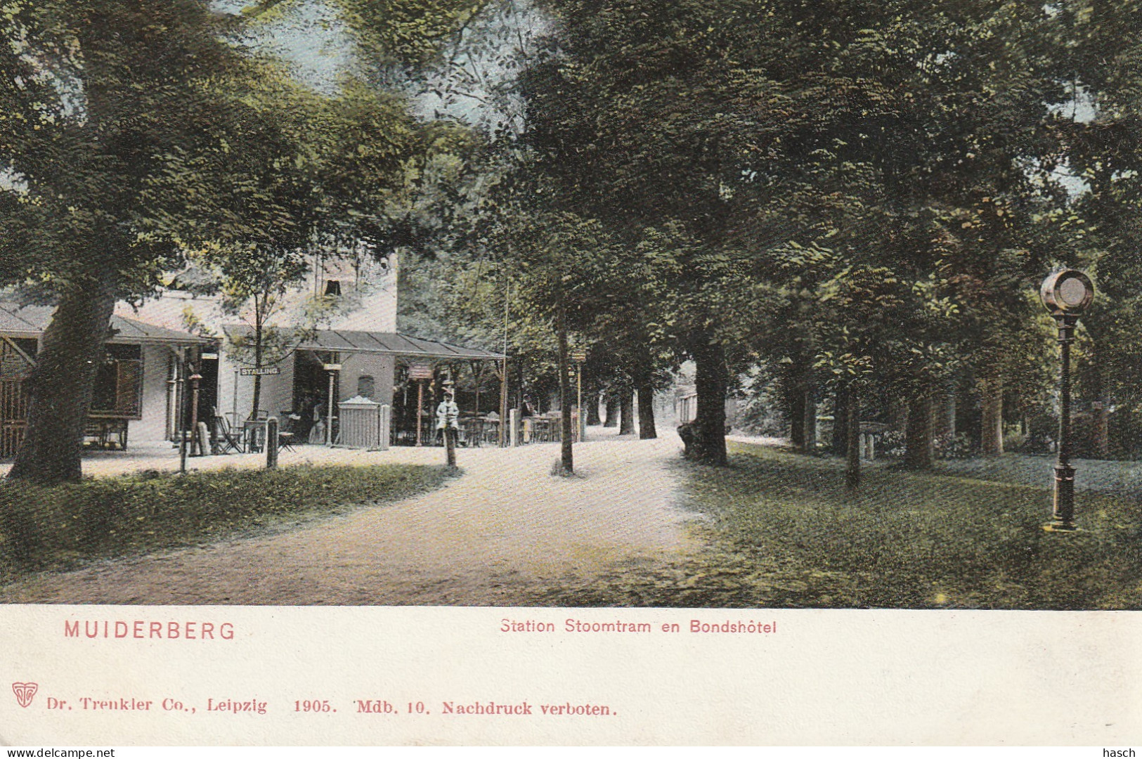 4933 49 Muiderberg, Station Stoomtram En Bondshotel. Rond 1900.  - Sonstige & Ohne Zuordnung