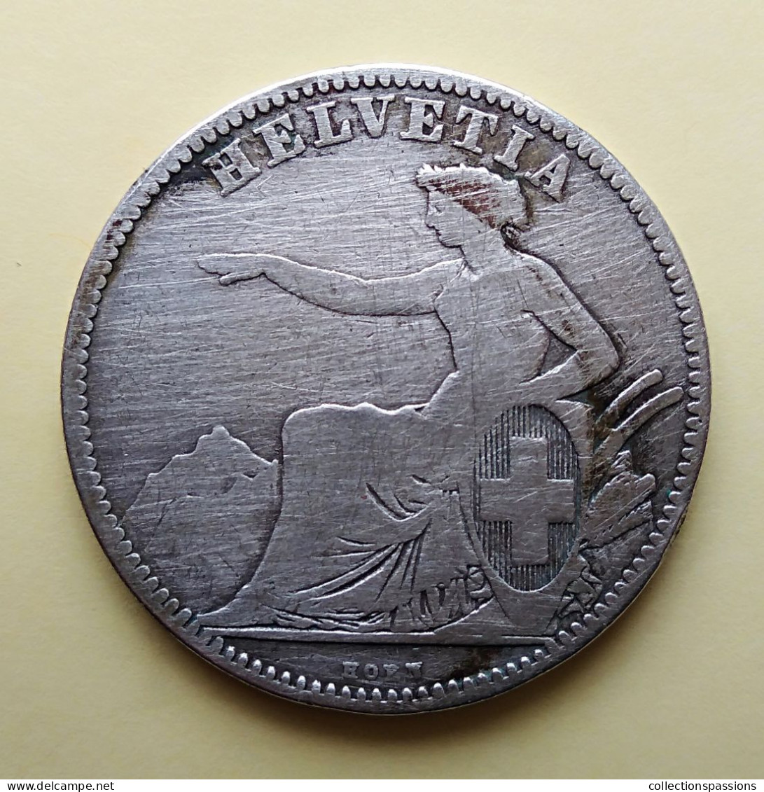 - SUISSE - 2 Francs - 1862 - Argent - - 2 Franken