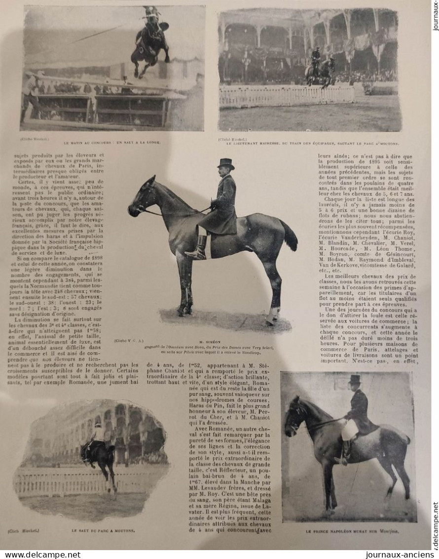 1899 LE CONCOURS HIPPIQUE - LE COMTE DE JEIGNÉ - OMNIBUS FELIX POTIN - MAISON KARCHER ET CIE - LA VIE AU GRAND AIR - Magazines - Before 1900