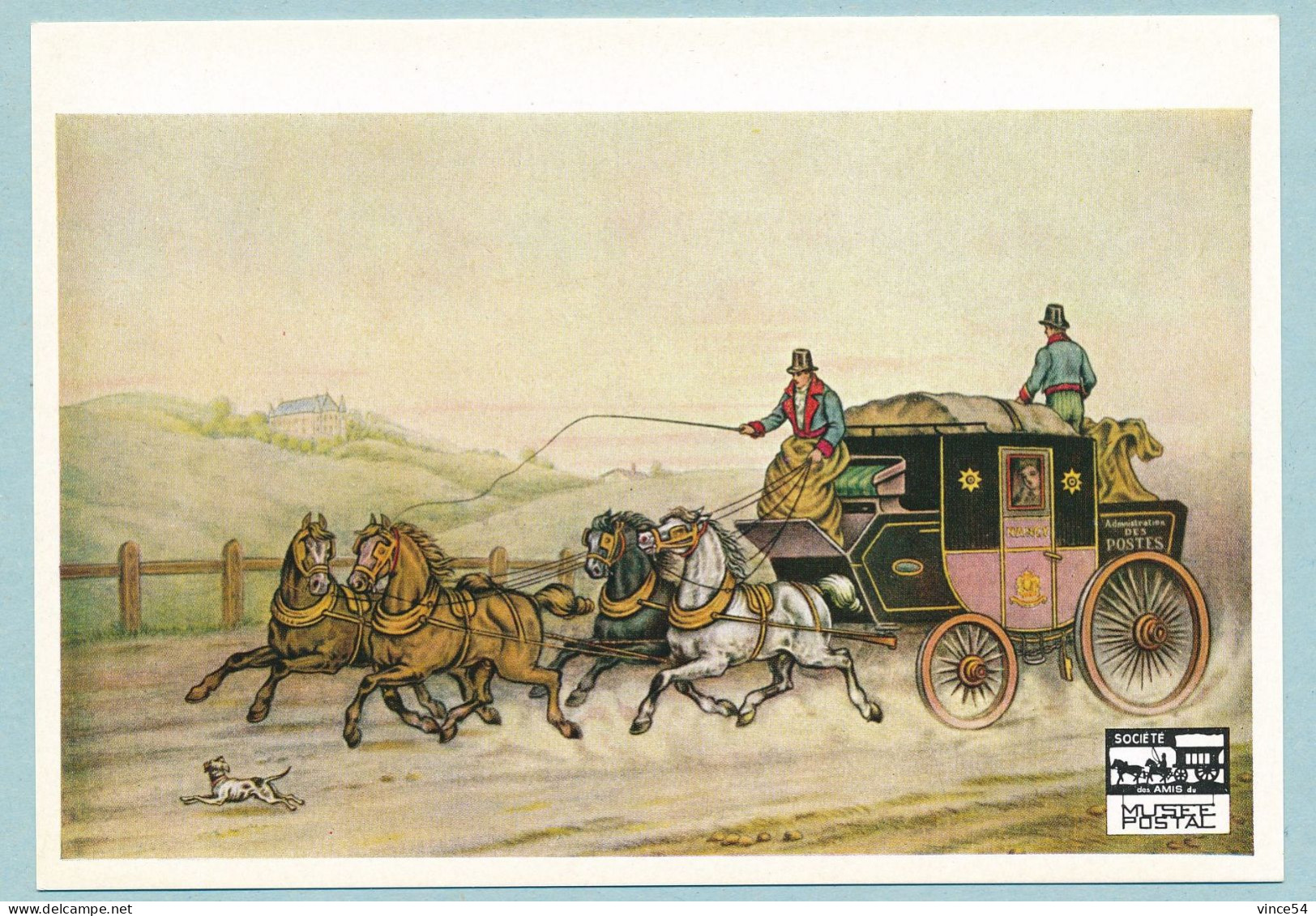 Lithographie 1836 Malle-poste De Première Section. Transport De La Poste Et Voyageurs Sur Les Routes Partant De Paris - Poste & Facteurs
