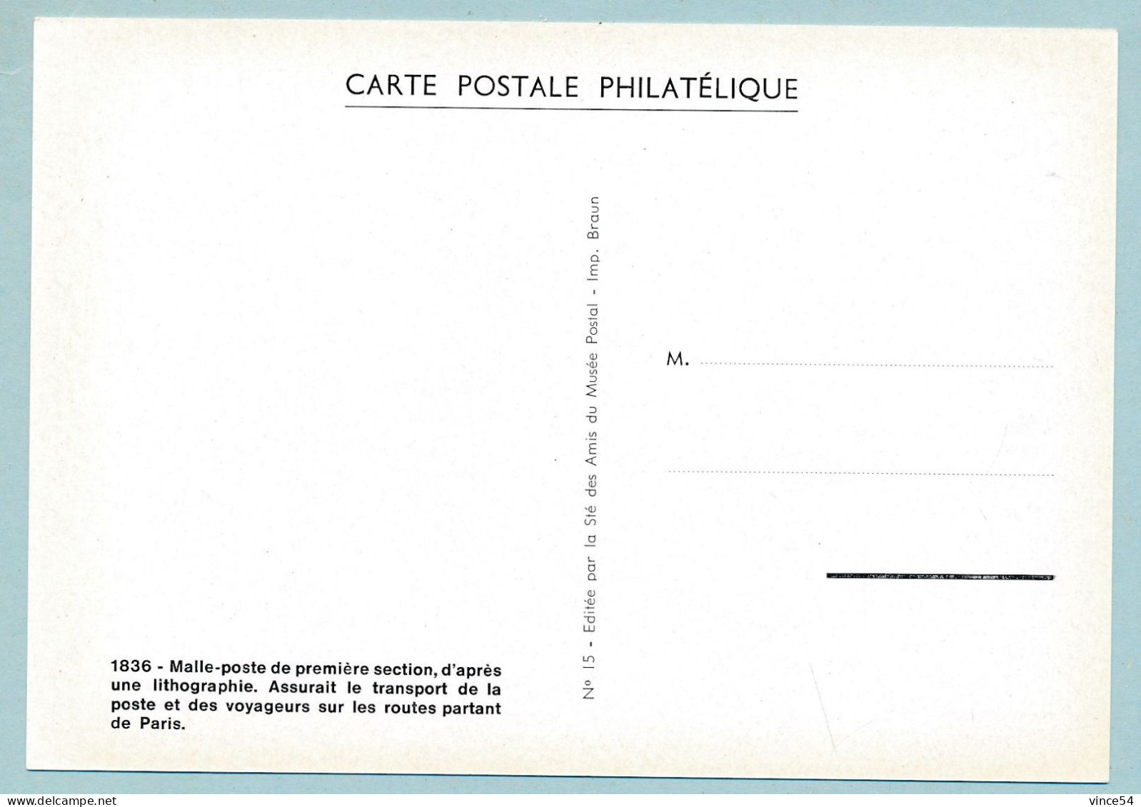 Lithographie 1836 Malle-poste De Première Section. Transport De La Poste Et Voyageurs Sur Les Routes Partant De Paris - Poste & Facteurs