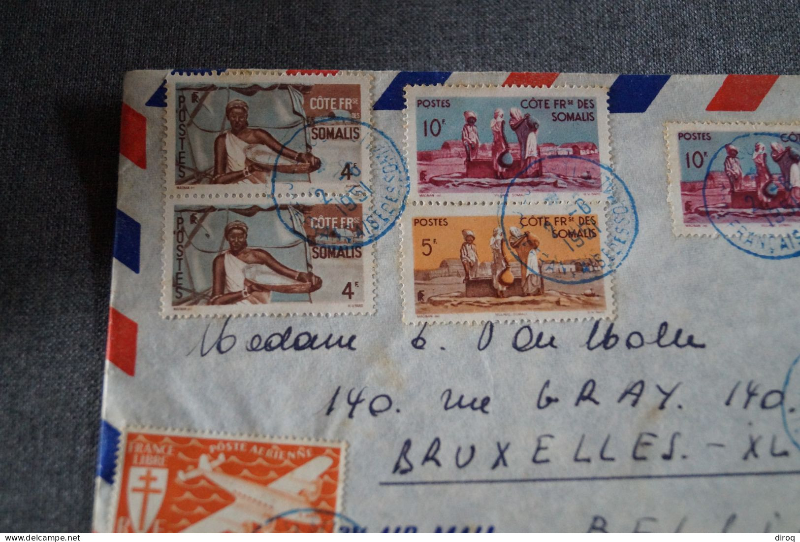 Très Bel Envoi Colonie Française,Djibouti - Belgique,1951courrier, Pour Collection - Etiopia