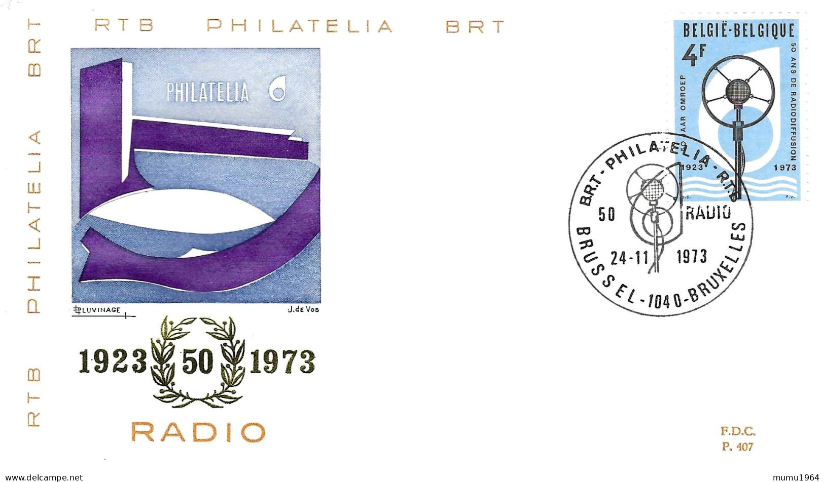 COB - FDC N° 407 - Timbre N° 1691 - 1971-1980