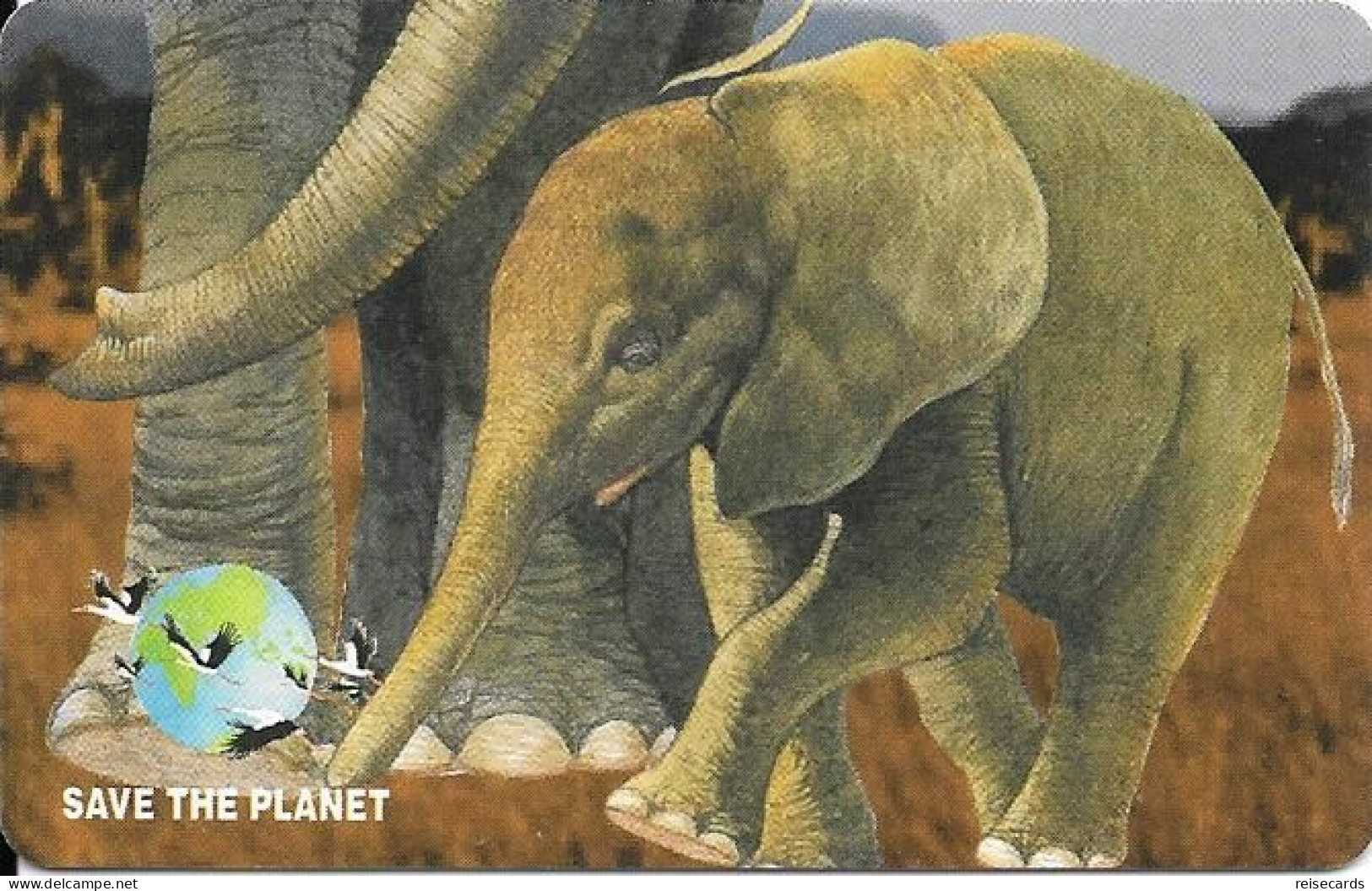 Italy: Prepaid GlobalOne - Save The Planet 46, Afrikanischer Elefant - [2] Tarjetas Móviles, Prepagadas & Recargos