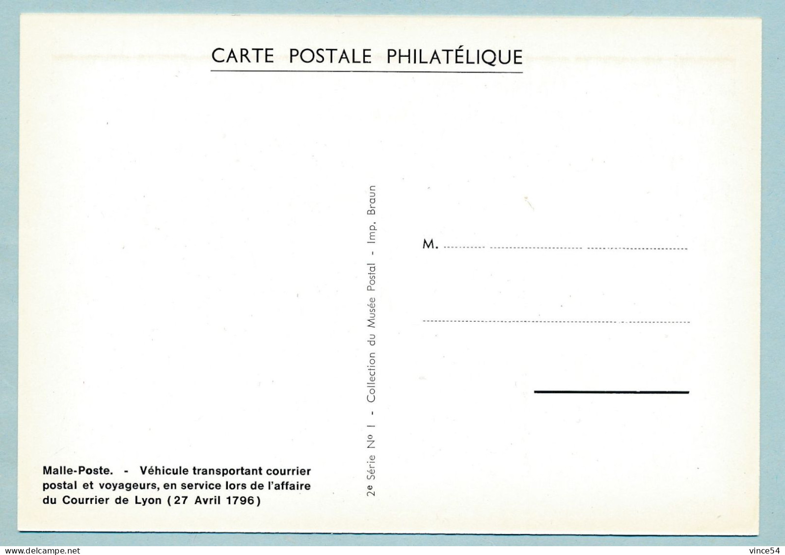 27 Avril 1796 Malle-poste Transportant Courrier Postal Et Voyageurs En Service Lors De L'Affaire Du Courrier De Lyon - Correos & Carteros