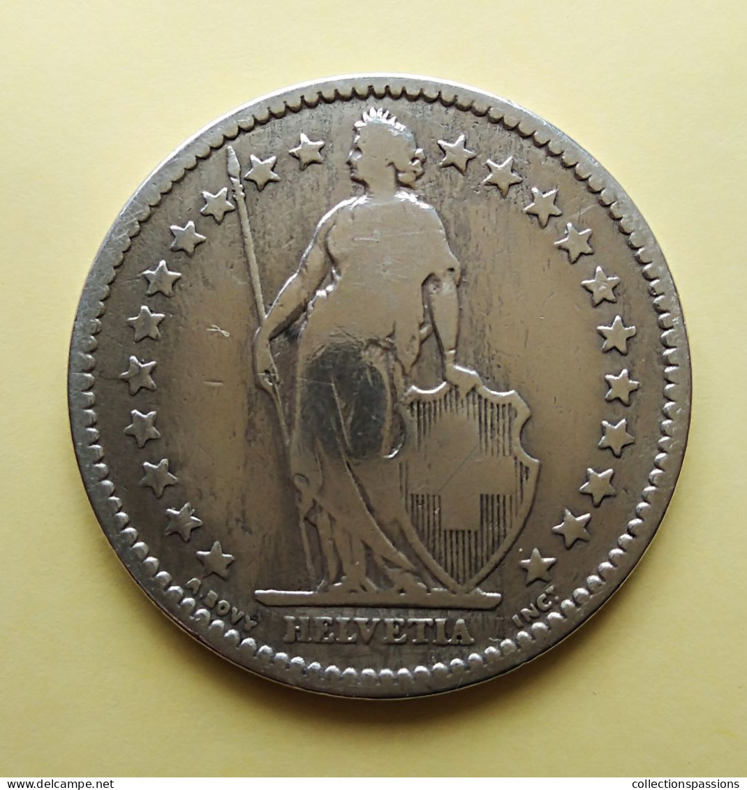 - SUISSE - 2 Francs - 1879 - Argent - - 2 Franken