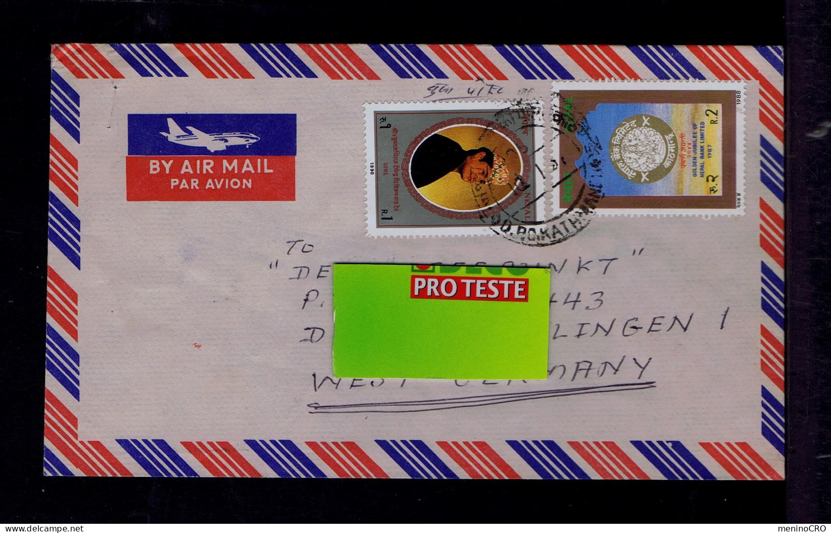 Gc8502 NEPAL "golden Jubilee Of Nepal Bank Limites 1987" /saving Money /famouse Men Mailed Gerlingen -BRD - Autres & Non Classés