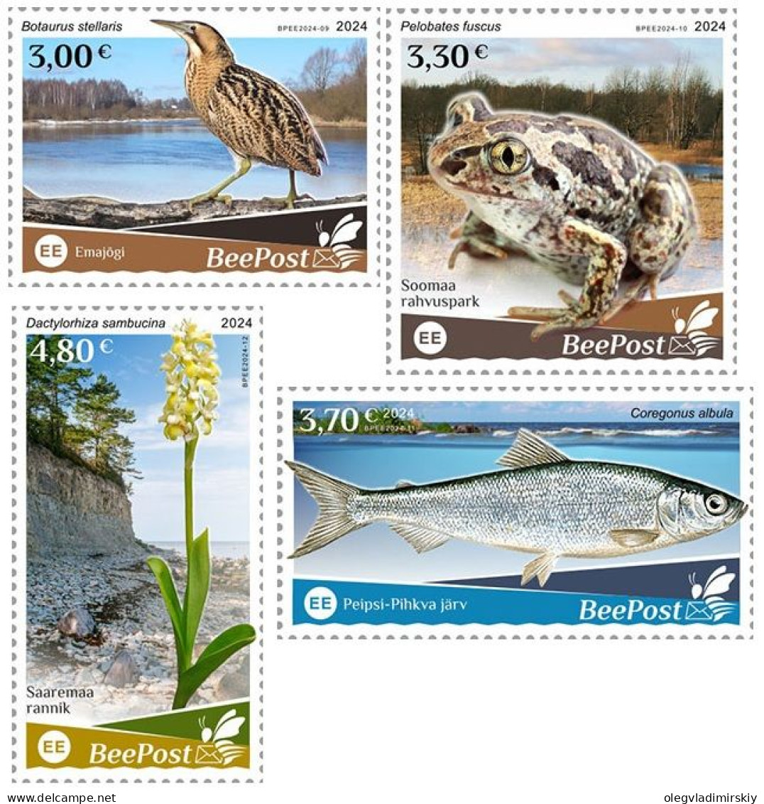 Estonia Estland Estonie 2024 Water Flora And Fauna Bird Frog Fish Orchid Nat Parks Europa BeePost Set Of 4 Stamps MNH - 2024
