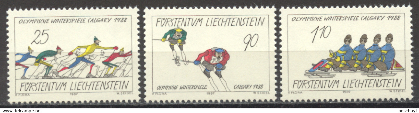 Liechtenstein, 1987, Olympic Winter Games Calgary, Sports, MNH, Michel 934-936 - Ongebruikt