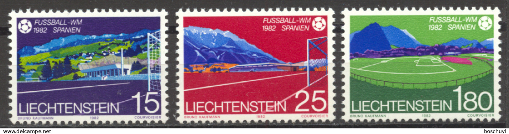 Liechtenstein, 1982, Soccer World Cup Spain, Football, Sports, MNH, Michel 799-801 - Nuovi