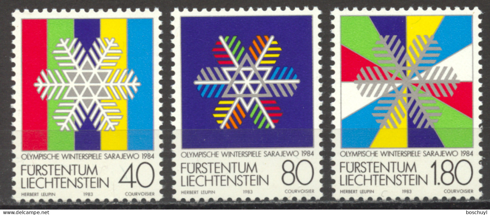 Liechtenstein, 1983, Olympic Winter Games Sarajevo, Sports, MNH, Michel 834-836 - Nuevos