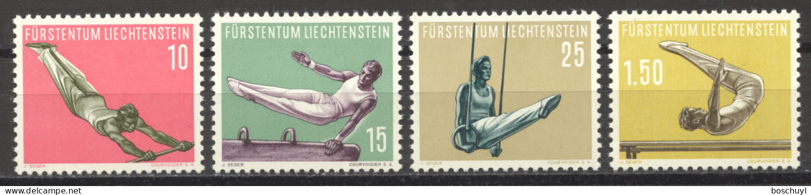 Liechtenstein, 1957, Gymnastics, Sports, MNH, Michel 353-356 - Ungebraucht