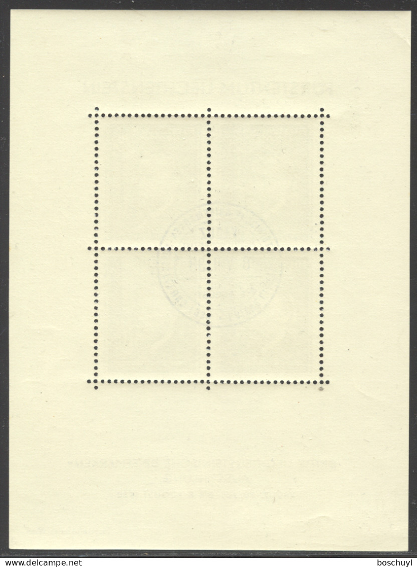 Liechtenstein, 1938, Rheinberger, Composer, Organ, Music, Stamp Exhibition, Cancelled, Full Gum, Michel Block 3 - Blocks & Sheetlets & Panes