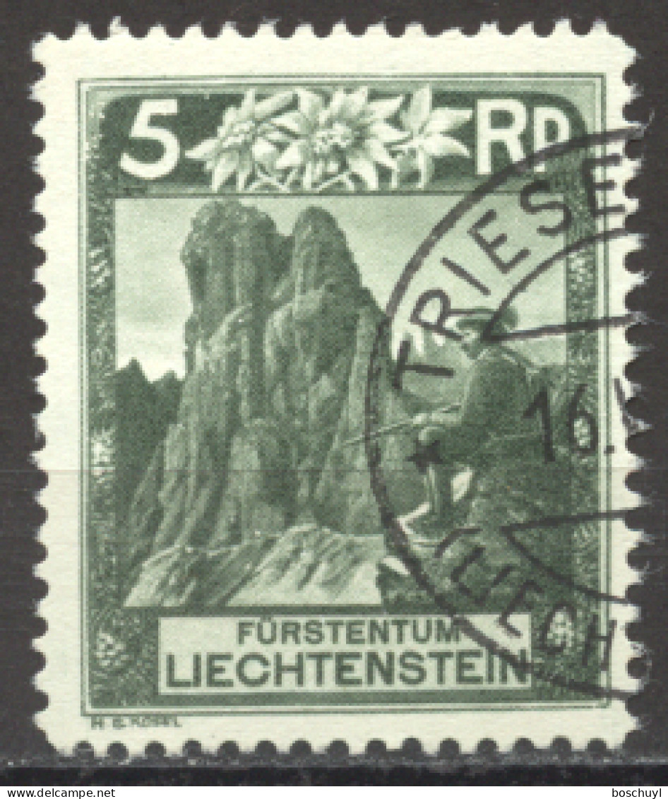 Liechtenstein, 1930, Mountains, Alps, 5 Rp Definitive, Used, Michel 95B - Used Stamps