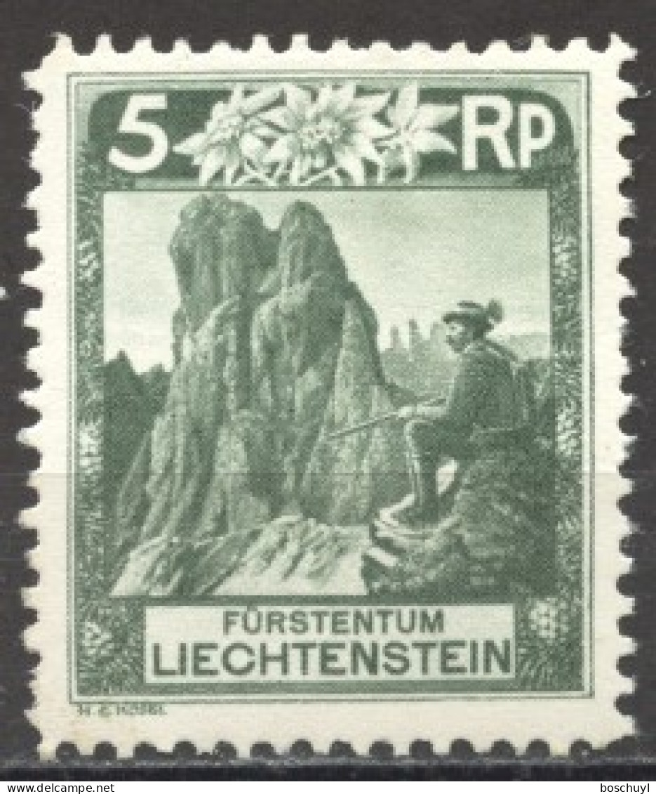 Liechtenstein, 1930, Mountains, Alps, 5 Rp, MNH, Michel 95A - Ungebraucht