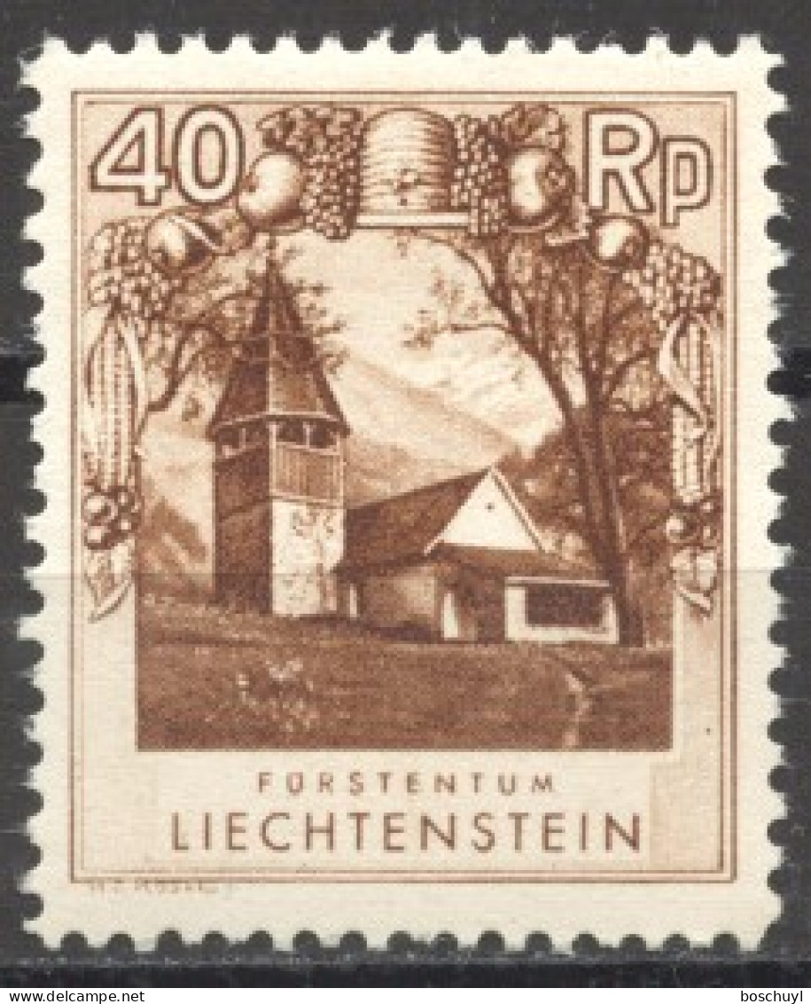 Liechtenstein, 1930, Chapel, 40 Rp, MNH, Michel 101C - Ungebraucht