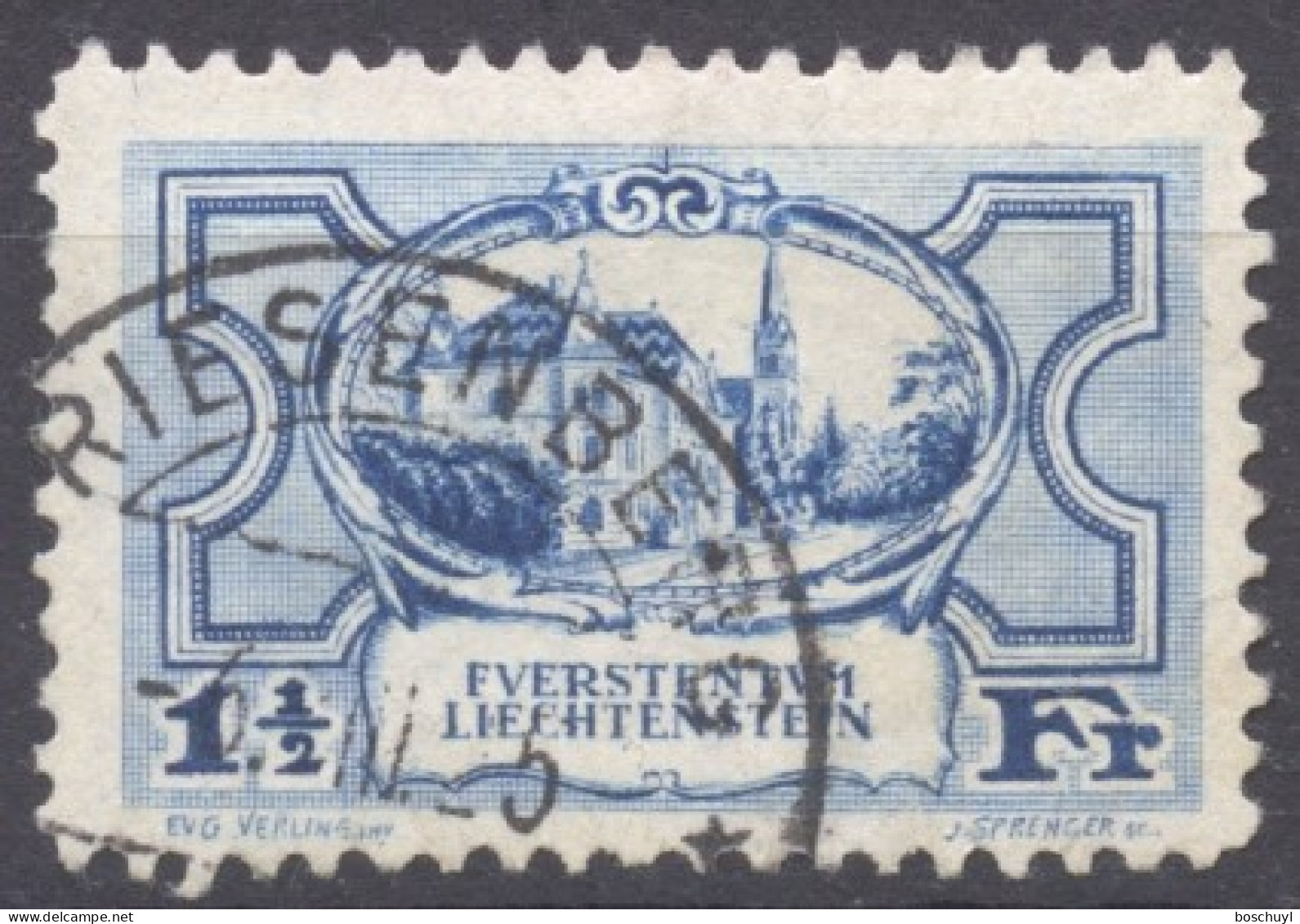 Liechtenstein, 1925, Government Building And Church, Used, Michel 71 - Used Stamps