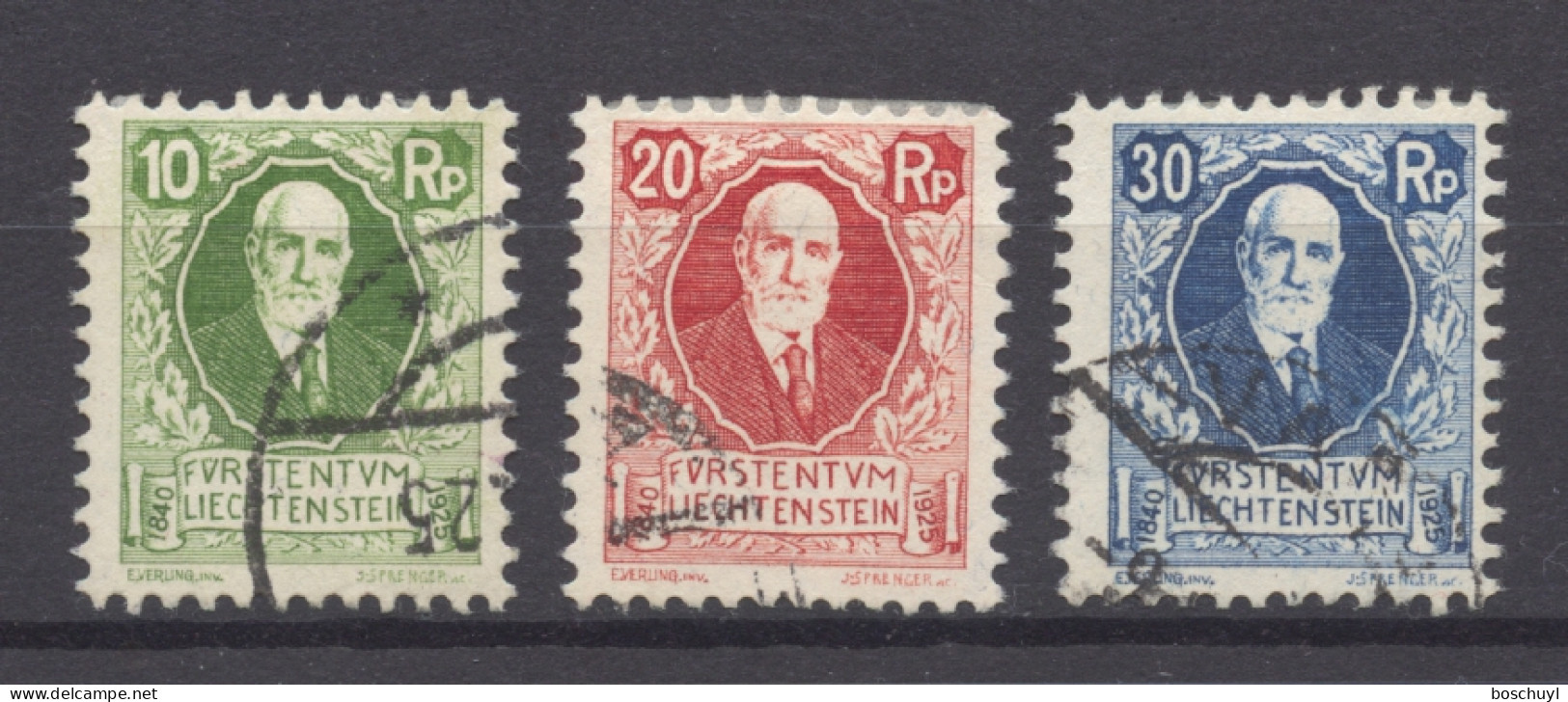 Liechtenstein, 1925, Birthday Of King Johann II, Used, Michel 72-74 - Used Stamps