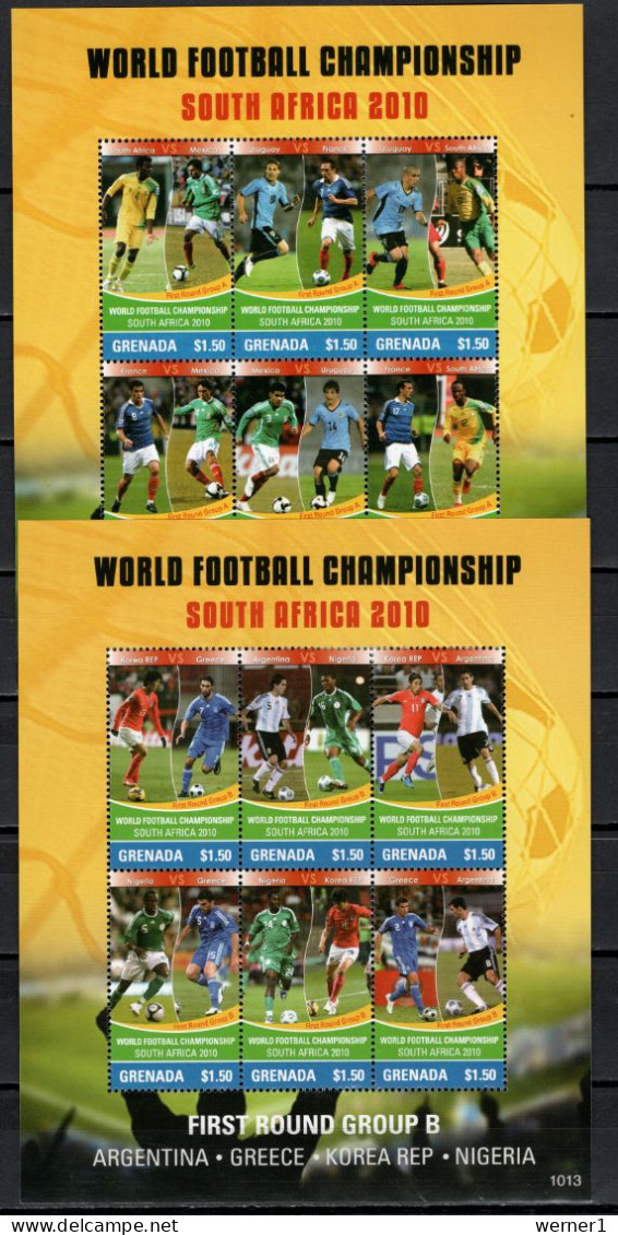 Grenada 2010 Football Soccer World Cup Set Of 4 Sheetlets + 2 S/s MNH - 2010 – África Del Sur