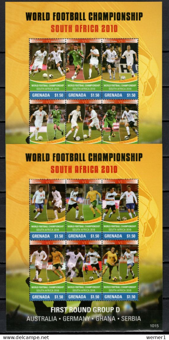 Grenada 2010 Football Soccer World Cup Set Of 4 Sheetlets + 2 S/s MNH - 2010 – Sud Africa