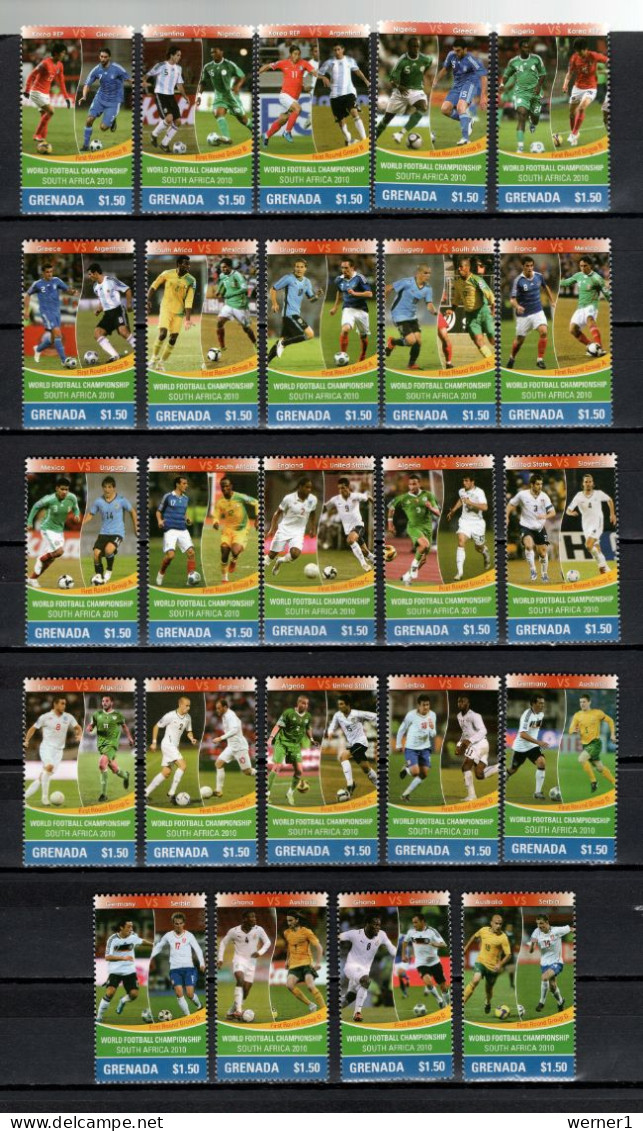 Grenada 2010 Football Soccer World Cup Set Of 24 + 2 S/s MNH - 2010 – Afrique Du Sud