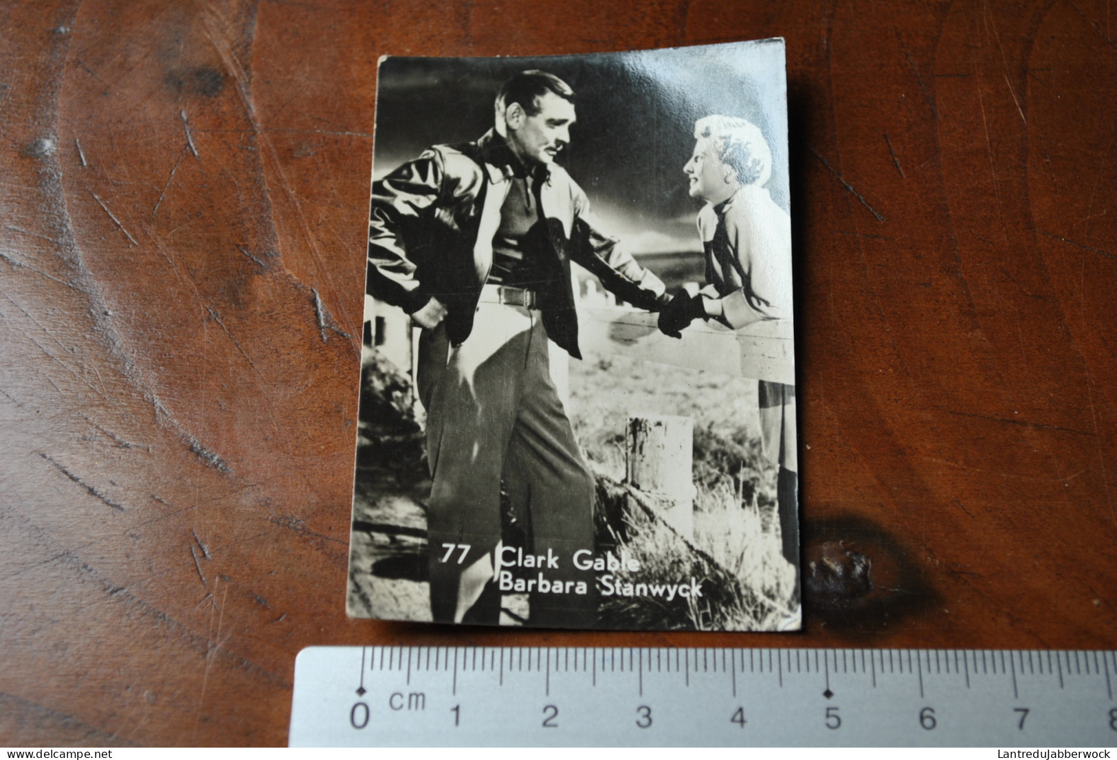 Clark Gable Barbara Stanwyck Photo (5 X 7cm) Chromo Belgian Chewing Gum Chocolat Cigarette Cinéma Vedette Acteur Actrice - Autres & Non Classés