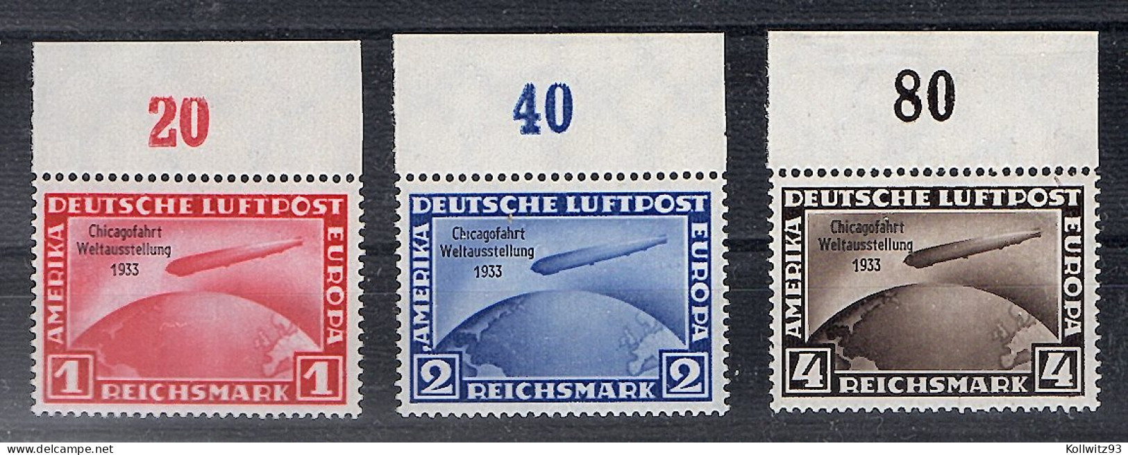 DR, Mi.-Nr. 496-498 OR-Stücke, Chicagofahrt, Postfrisch, FA, OechsnerlBPP - Autres & Non Classés