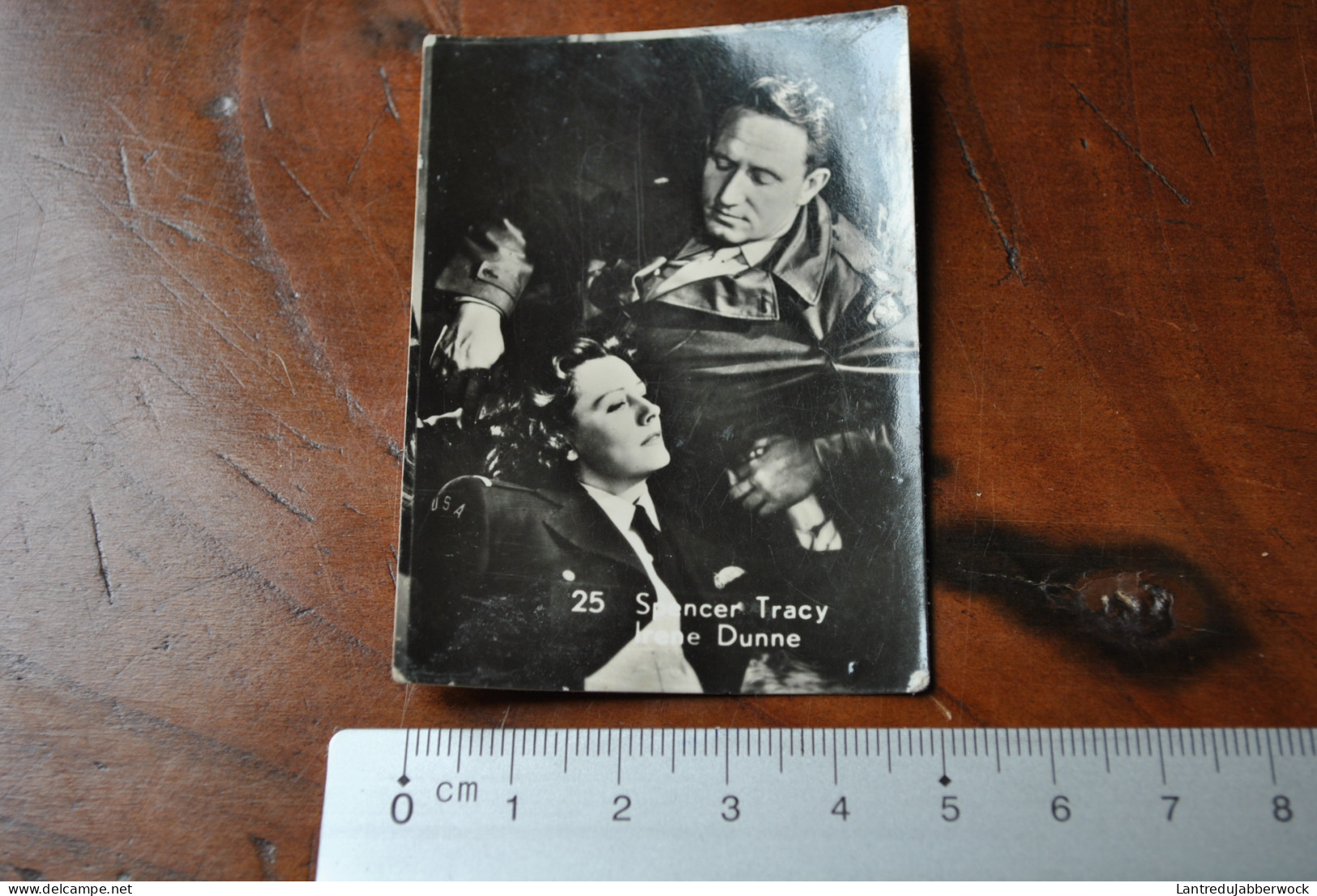 Spencer Tracy Irene Dunne Photo (5 X 7cm) Chromos Belgian Chewing Gum Chocolat Cigarette Cinéma Vedette Acteur Actrice - Andere & Zonder Classificatie