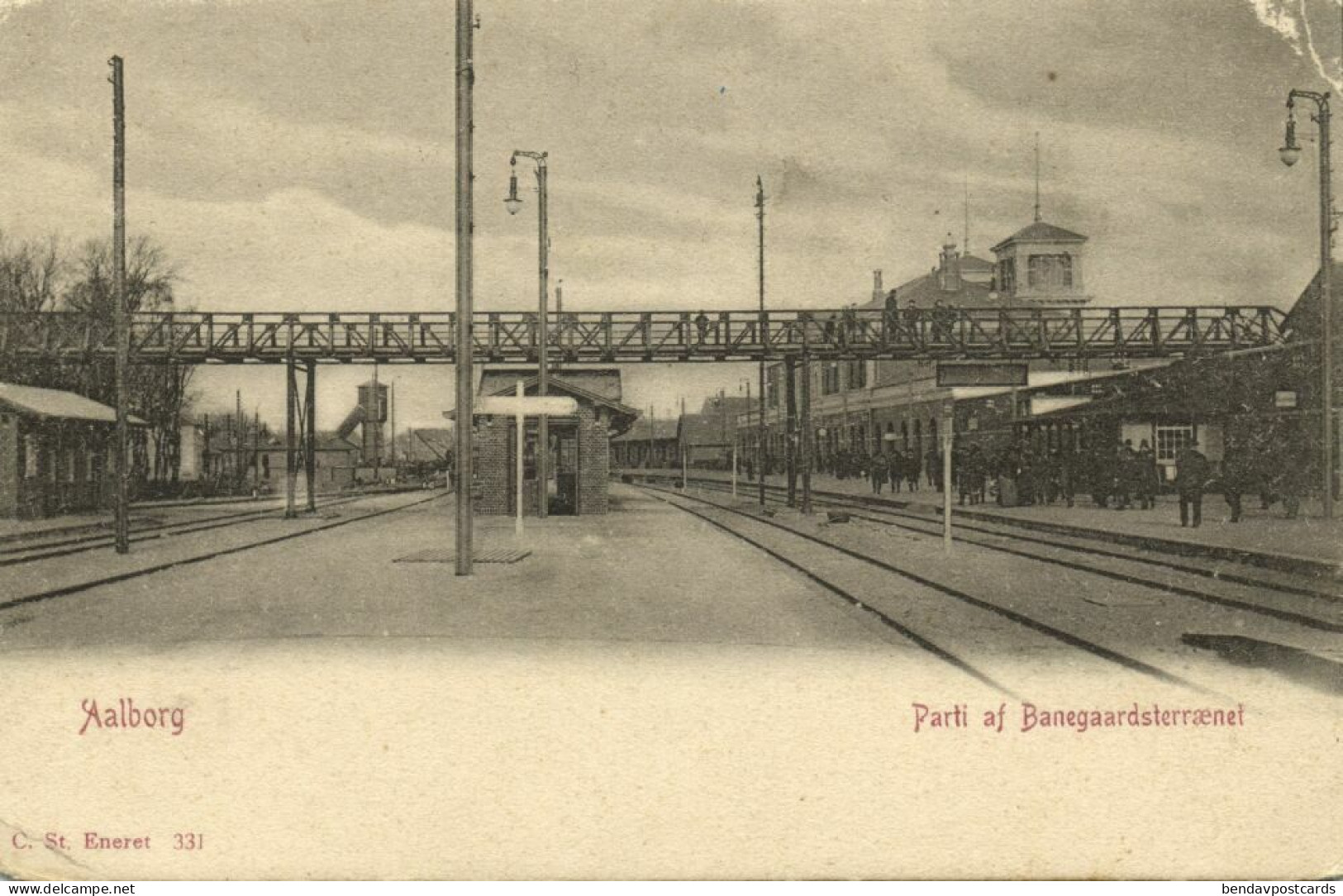 Denmark, AALBORG ÅLBORG, Banegaardsterrænet, Railway Station (1899) Postcard - Dinamarca