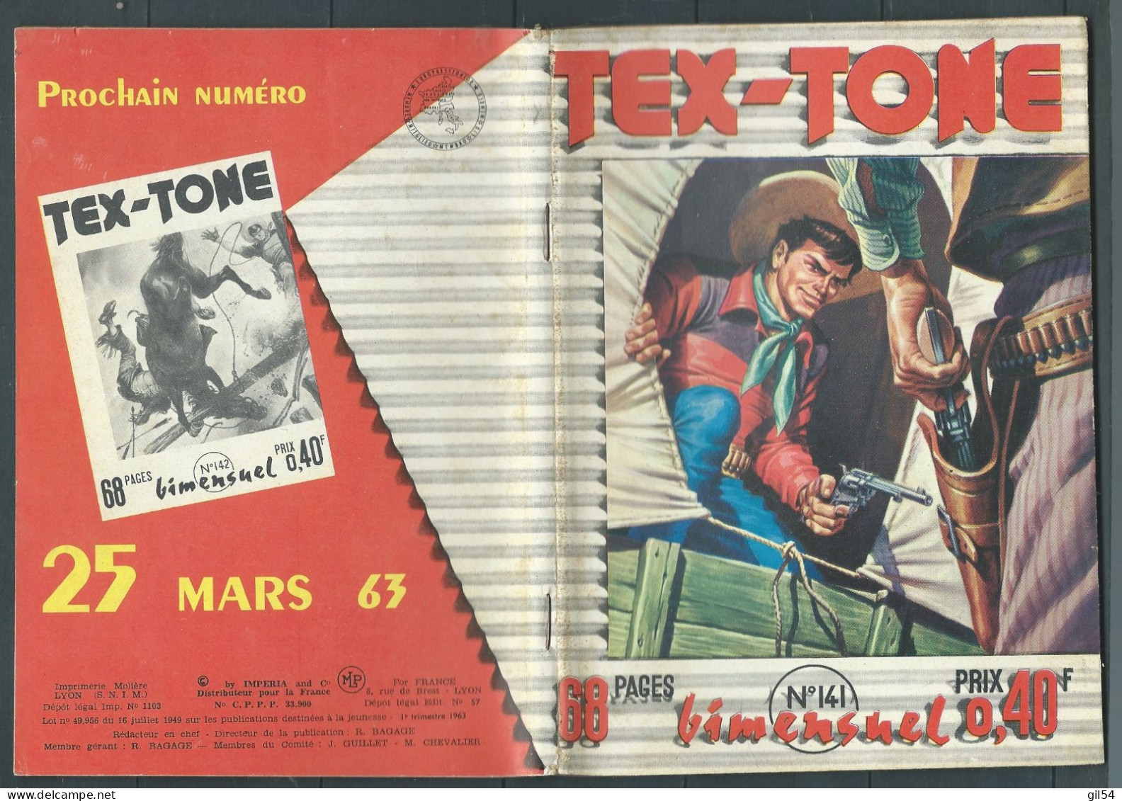 Tex-Tone  N° 141 - Bimensuel  "  Les Orgues Du Diable    " - D.L.  1er Trimestre 1963 - Tex0402 - Kleine Formaat