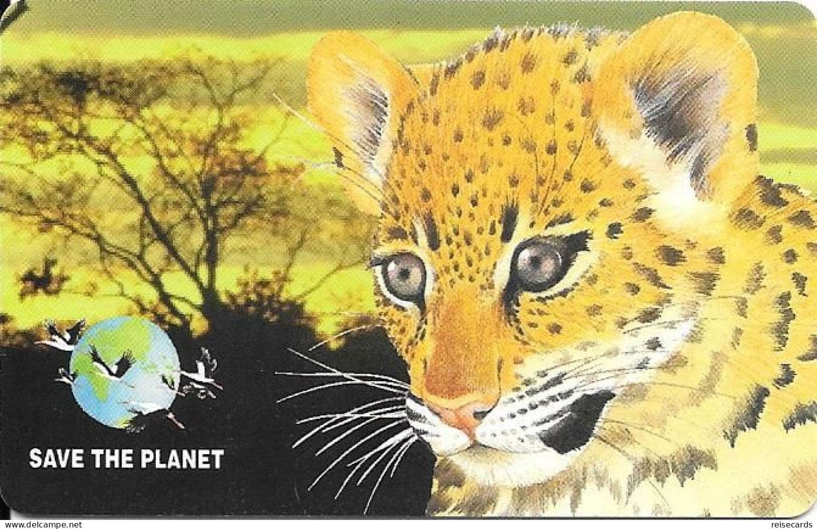 Italy: Prepaid GlobalOne - Save The Planet 38, Leopard - [2] Handy-, Prepaid- Und Aufladkarten