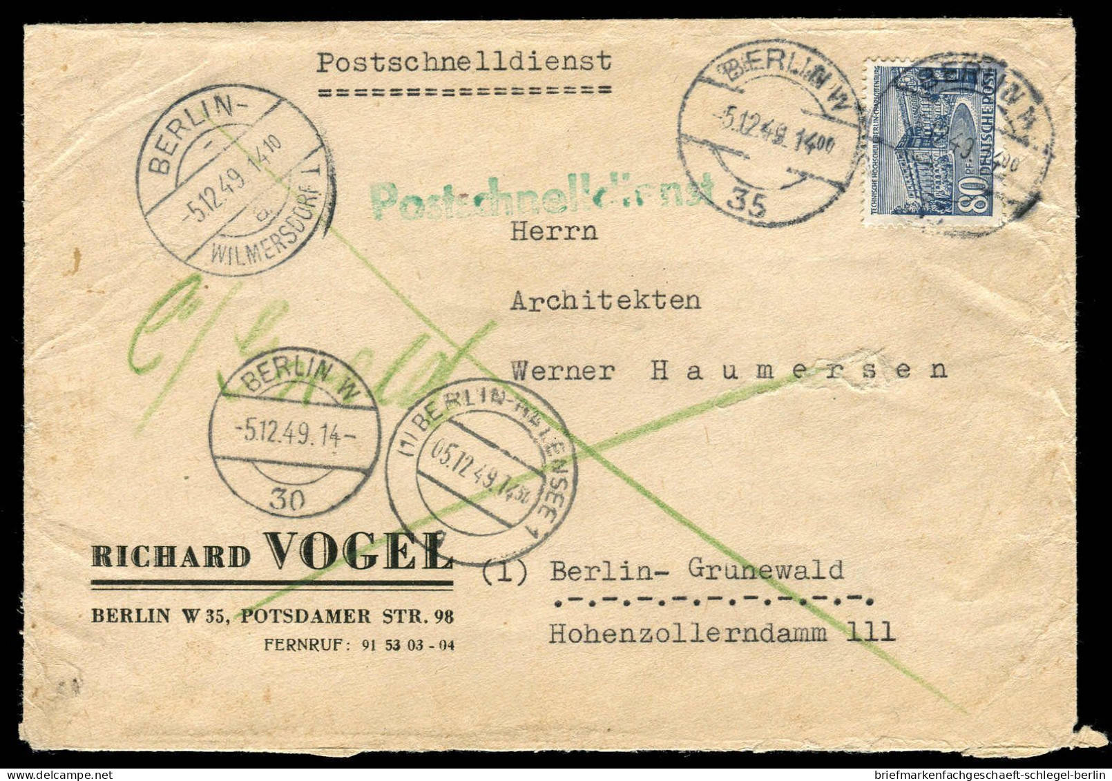 Berlin, 1949, 55, Brief - Altri & Non Classificati