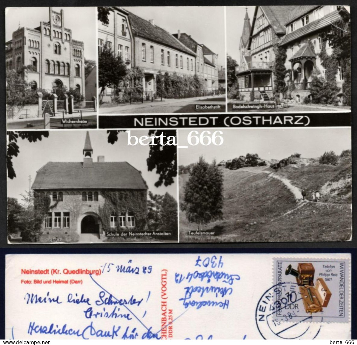 Neinstedt Ostharz Mehrfachansicht 1989 Echte Photo - Quedlinburg