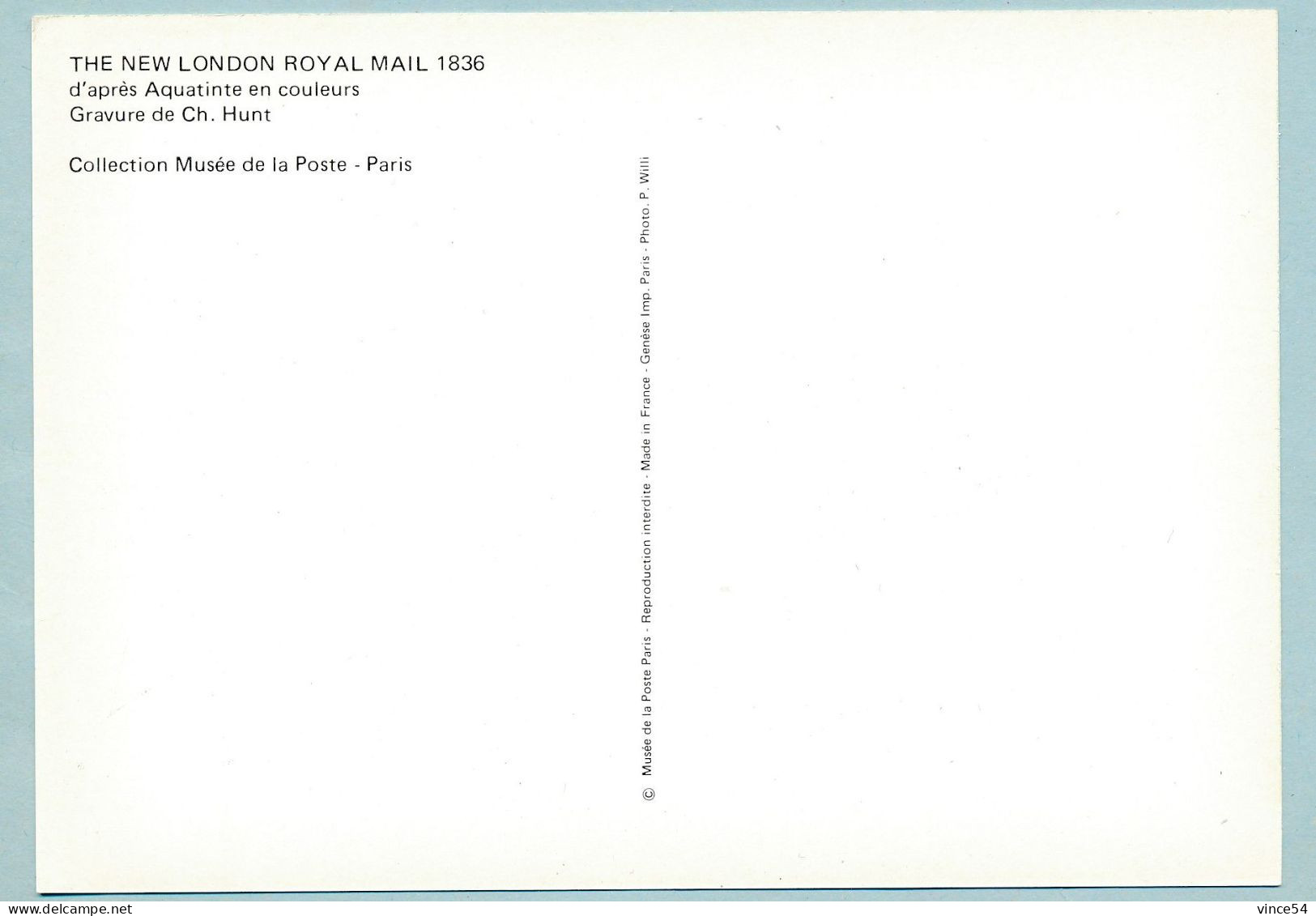 The New London Royal Mail D'après Aquatinte En Couleurs. Gravure De G. Hunt 1836 - Poste & Facteurs