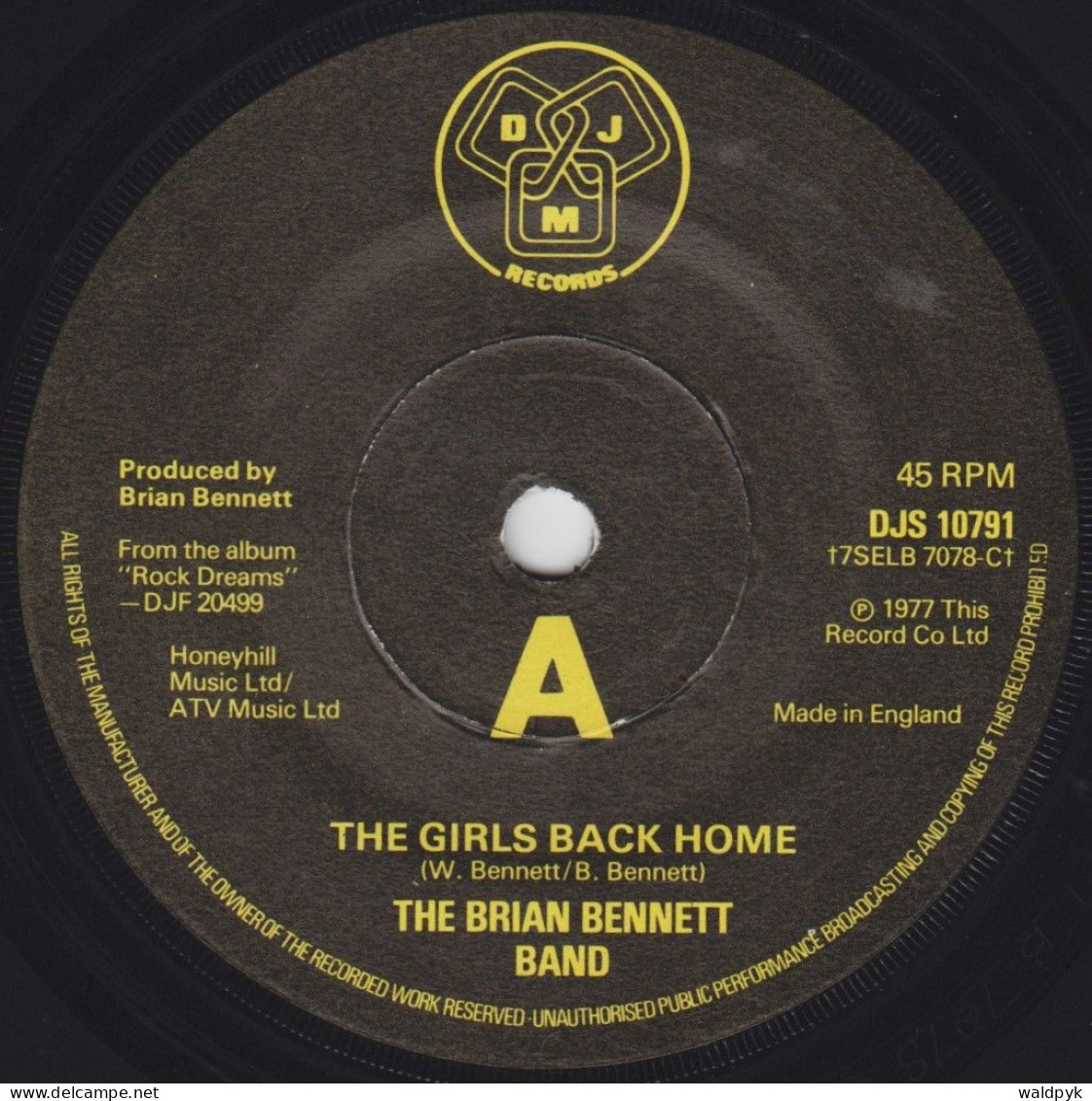 THE BRIAN BENNETT BAND - The Girls Back Home - Other - English Music