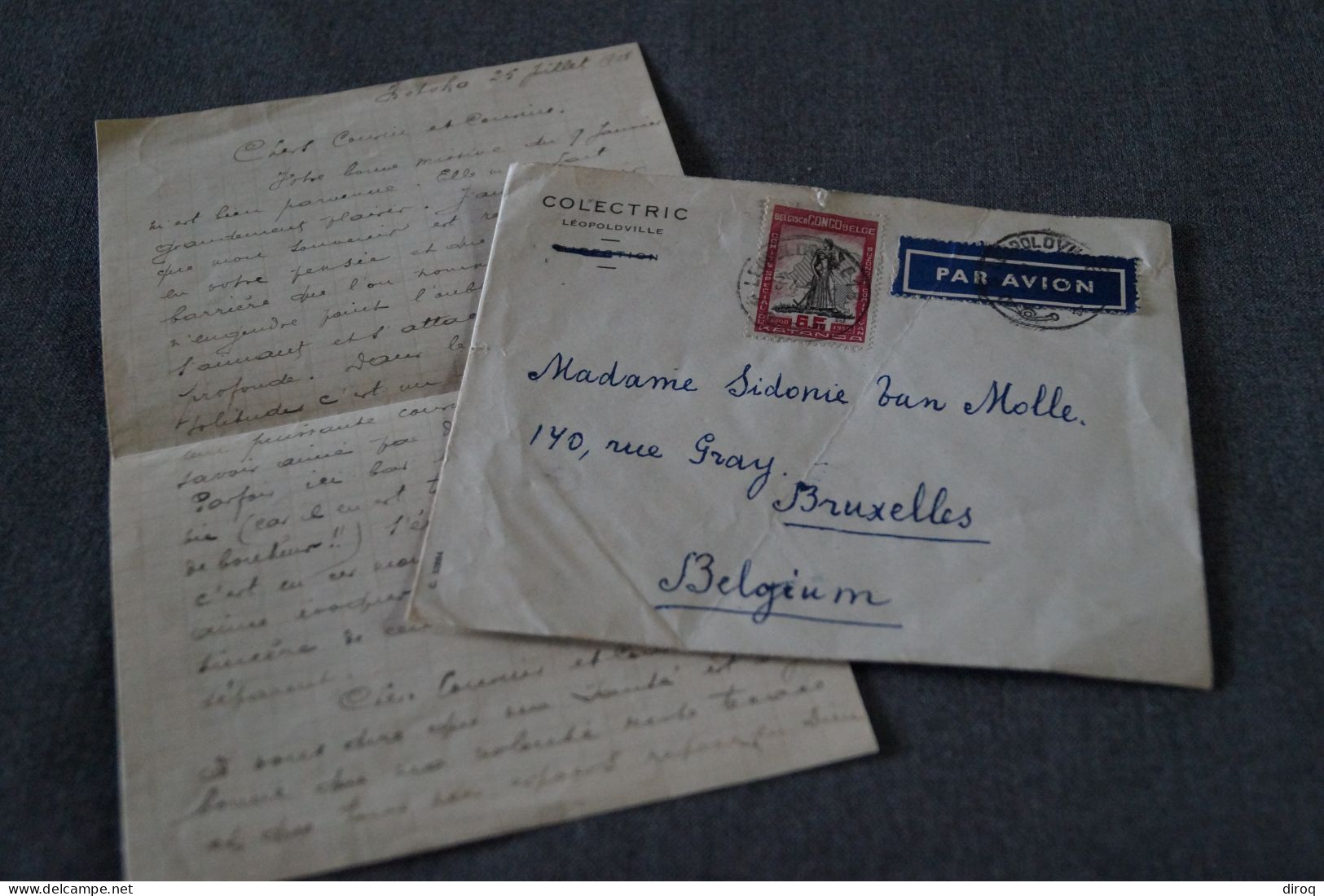 Très Bel Envoi Congo Belge,1950,Léopoldville - Belgique, + Courrier, Pour Collection - Storia Postale