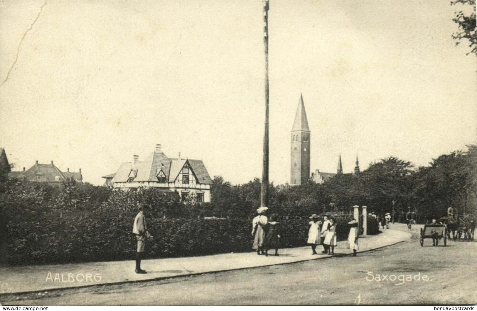 Denmark, AALBORG ÅLBORG, Saxogade, Church (1910s) Postcard - Dinamarca