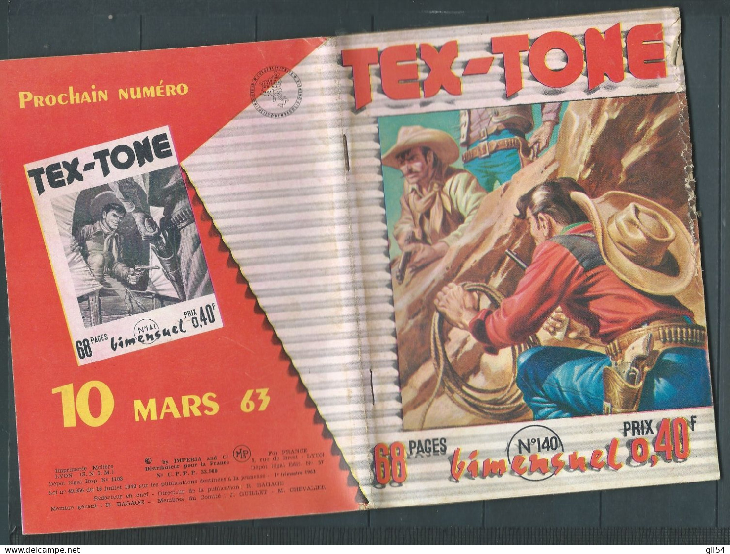 Tex-Tone  N° 140 - Bimensuel  "  Le Lasso D'or    " - D.L.  1er Trimestre 1963 - Tex0403 - Kleinformat